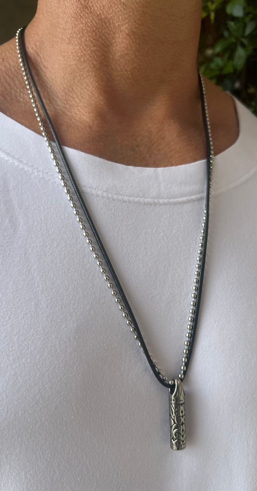 BATTERY Silver Necklace