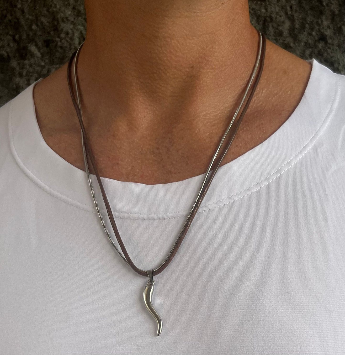 BATTERY Silver Necklace